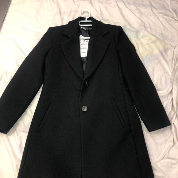 Zara Long Black Coat - Men's style coat - Picture 5 of 12